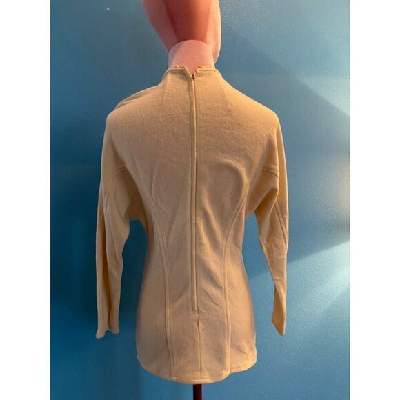 Vintage '89 Nina Lee Beaded Wool Knit Sweater Top IVORY Back Zipper - Picture 5 of 7